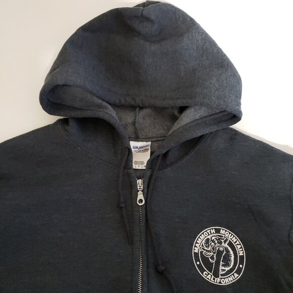 Mammoth Mountain Zip Up Hoodie Jacket Wooly California Snowboard Gray Mens Small - Picture 9 of 10